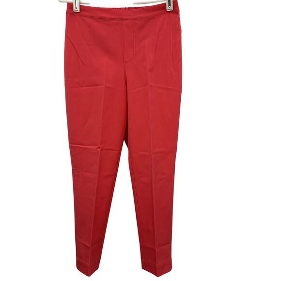 Isaac Mizrahi Live 24/7 Stretch Bright Rose Pull On ANKLE Pants Womens 2P Petite - Picture 2 of 9